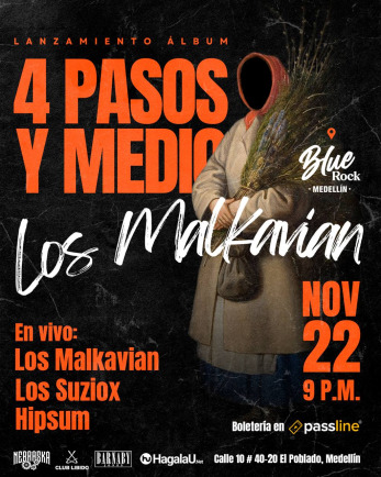 Concierto Los Malkavian lanzamiento 4 Pasos y Medio (+18)