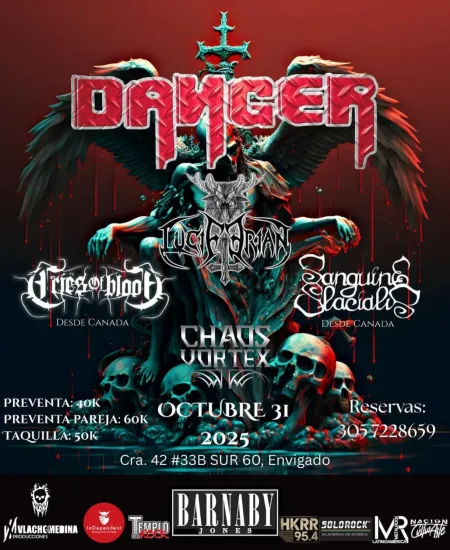 Danger junto a Cries Of Blood & Sanguine Glacialis en Medellin