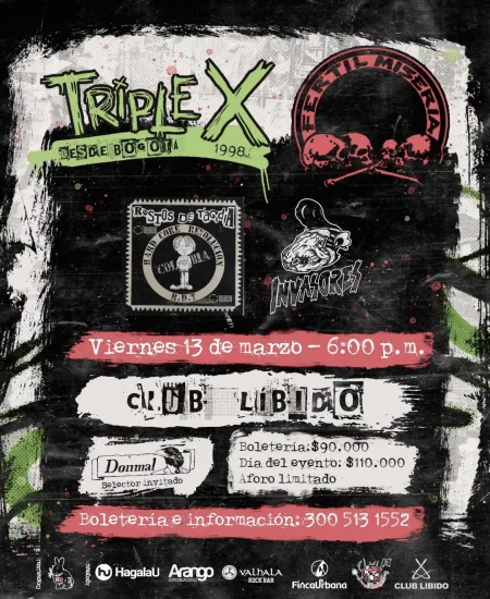 EventoTriple X y Fértil Miseria en Medellín