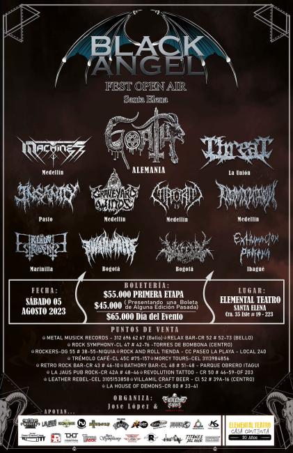 Flayer evento Black Angel Fest Open Air Santa Elena