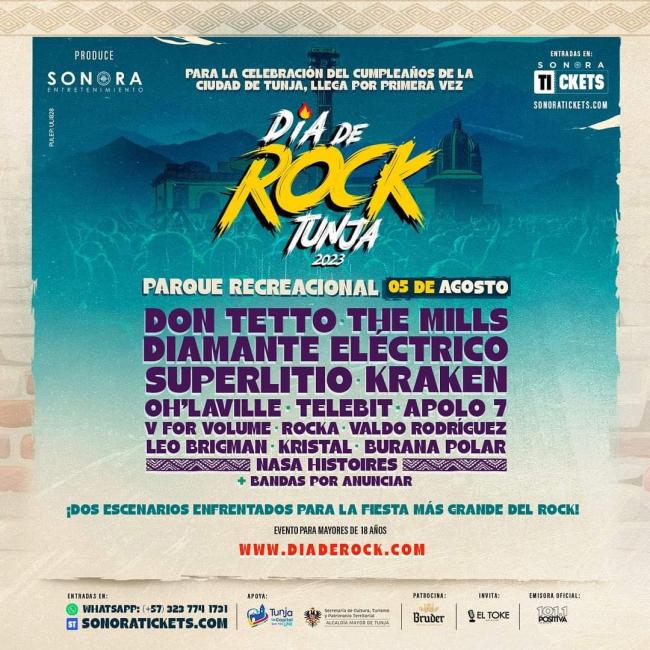 Flayer evento Día del Rock Tunja 