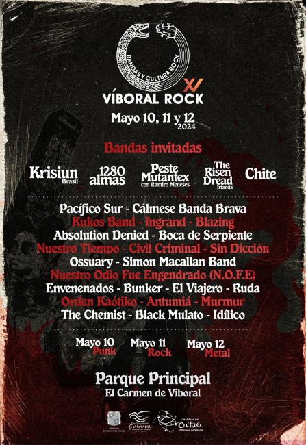 Flayer evento Víboral Rock XV - 2024