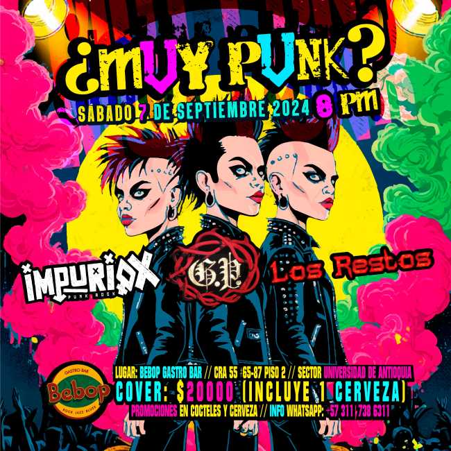Flayer evento Muy Punks