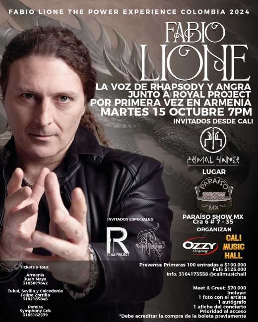 Flayer evento FABIO LIONE en Armenia