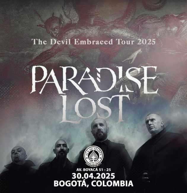 Flayer evento PARADISE LOST en Bogotá