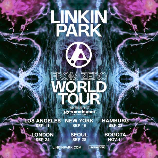 Flayer evento LINKIN PARK - From Zero World Tour en Bogotá