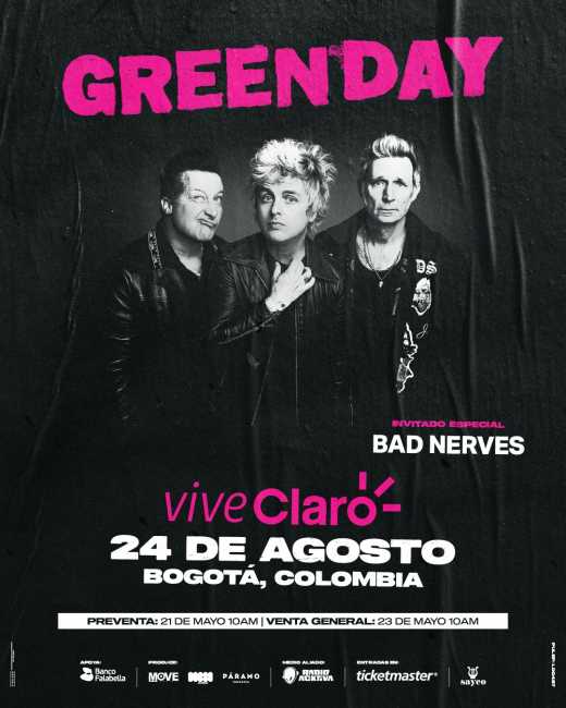 ¡Green Day regresa a Colombia este 24 de agosto!