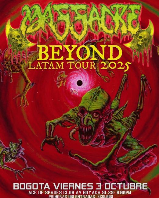 Flayer evento Massacre en Bogotá 