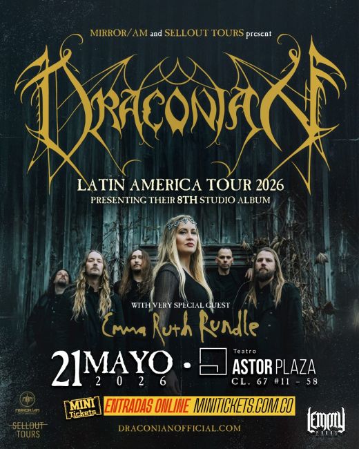 Flayer evento DRACONIAN EN BOGOTA