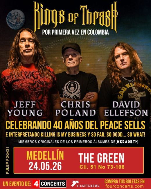 Flayer evento KINGS OF THRASH EN MEDELLIN