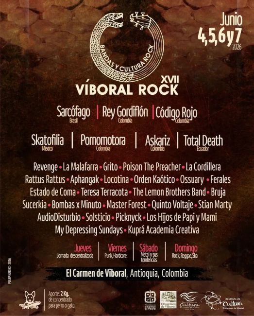 Flayer evento Viboral Rock 2026 día 3